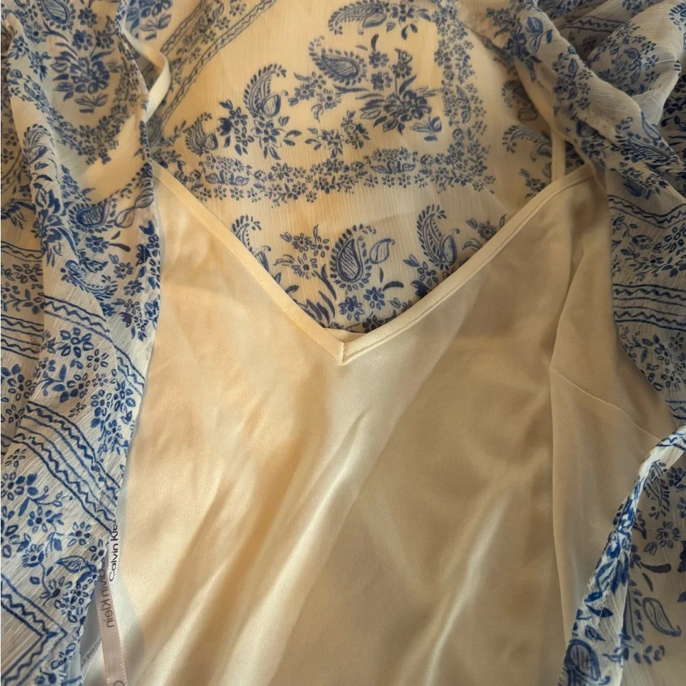 Calvin Klein Blue and White Floral Maxi Dress - Picture 3 of 4